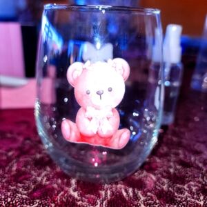 teddy with bows and hearts